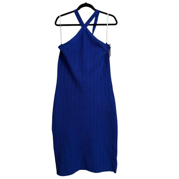 Invitee Royal Blue Juniors' Halter Sleeveless Crochet Midi Sweater Dress XXL NWT - Picture 2 of 9